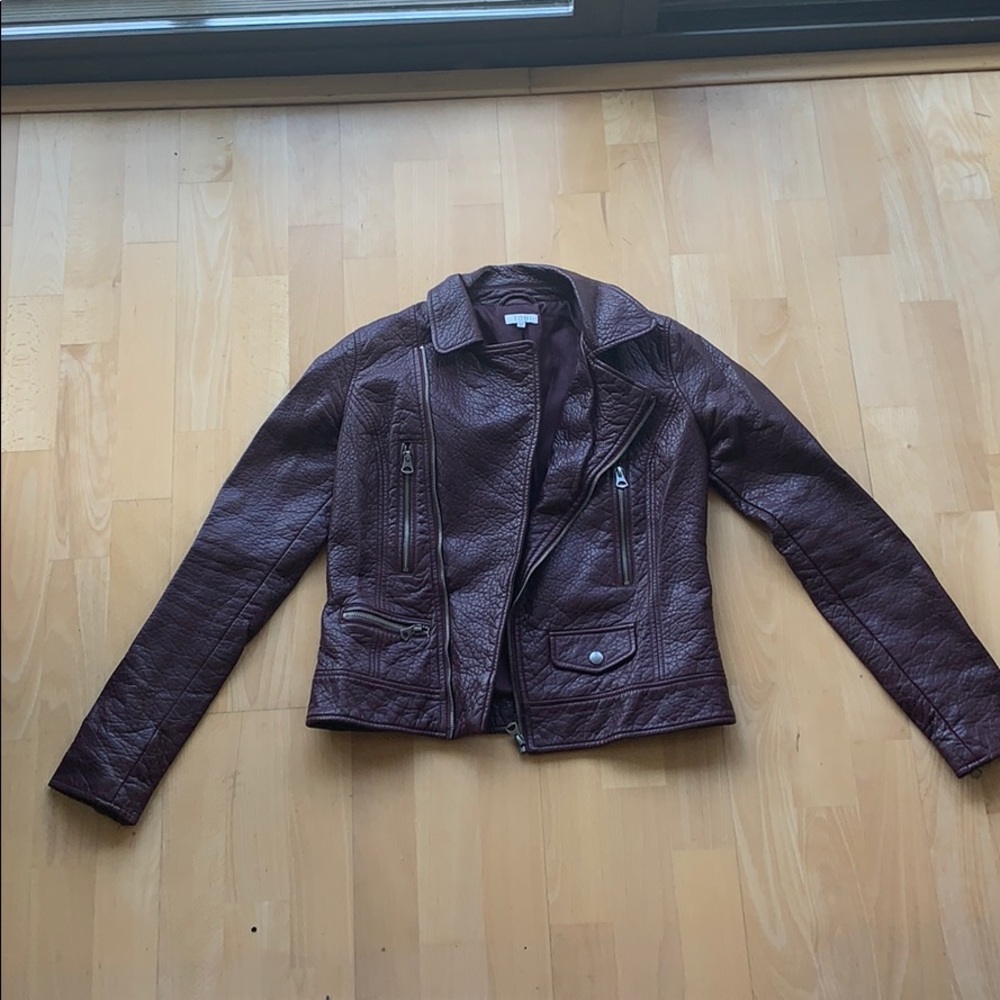 Tobi Plum Colored Leather Jacket